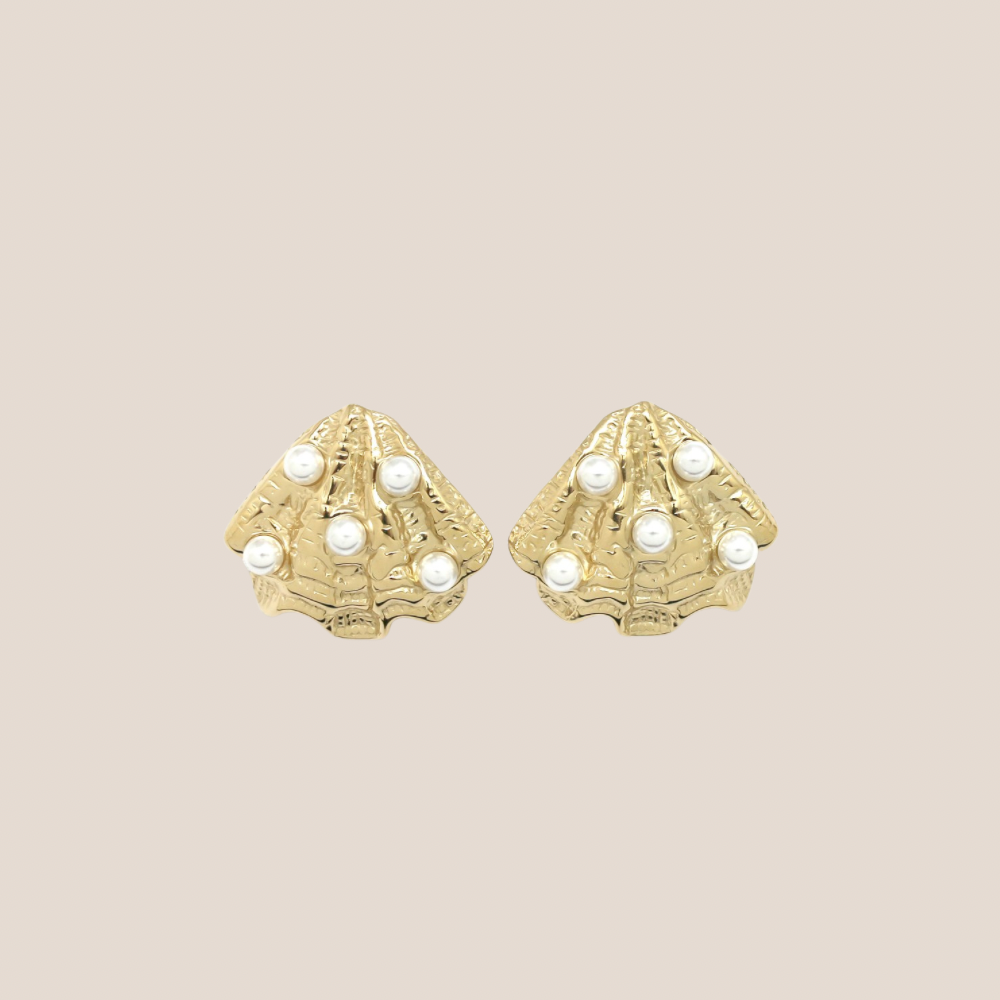 PEARL SEASHELL OORBELLEN