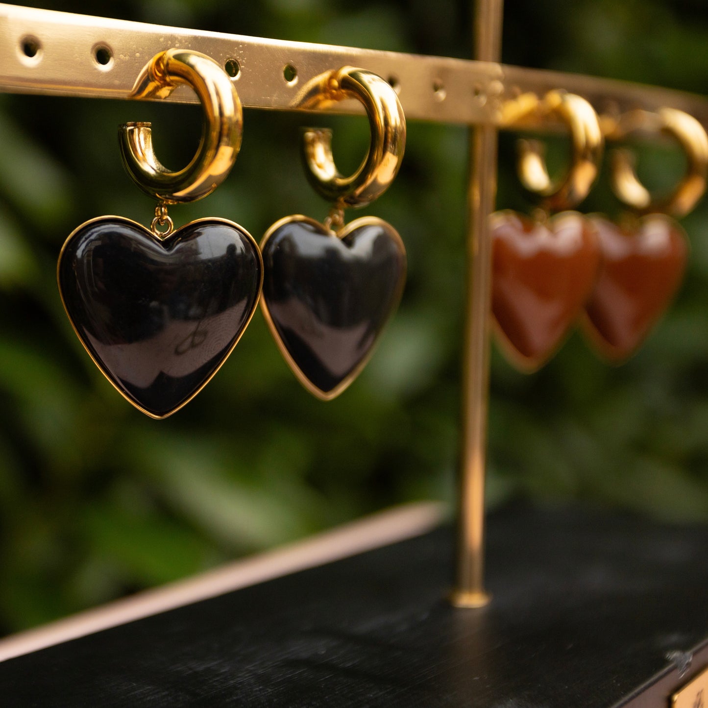 LOVEHEART ZWART OORBELLEN