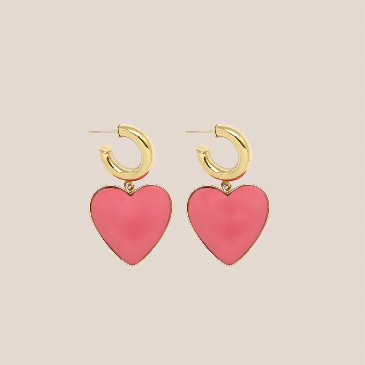 LOVEHEART ROZE OORBELLEN