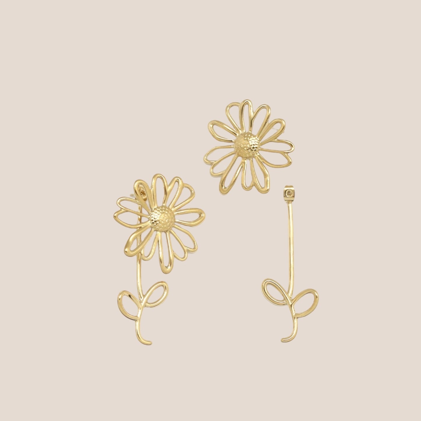 FLORAL GOUD OORBELLEN