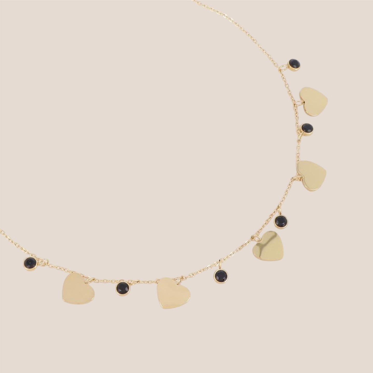 LITTLE HEARTS ZWART KETTING