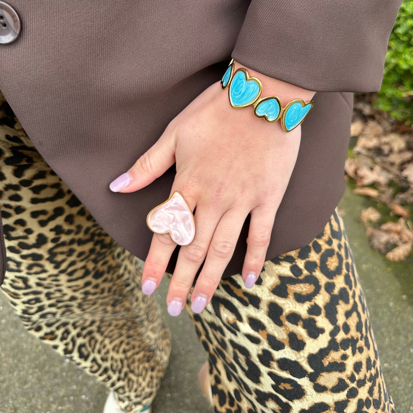 BIG HEARTS BLAUW ARMBAND