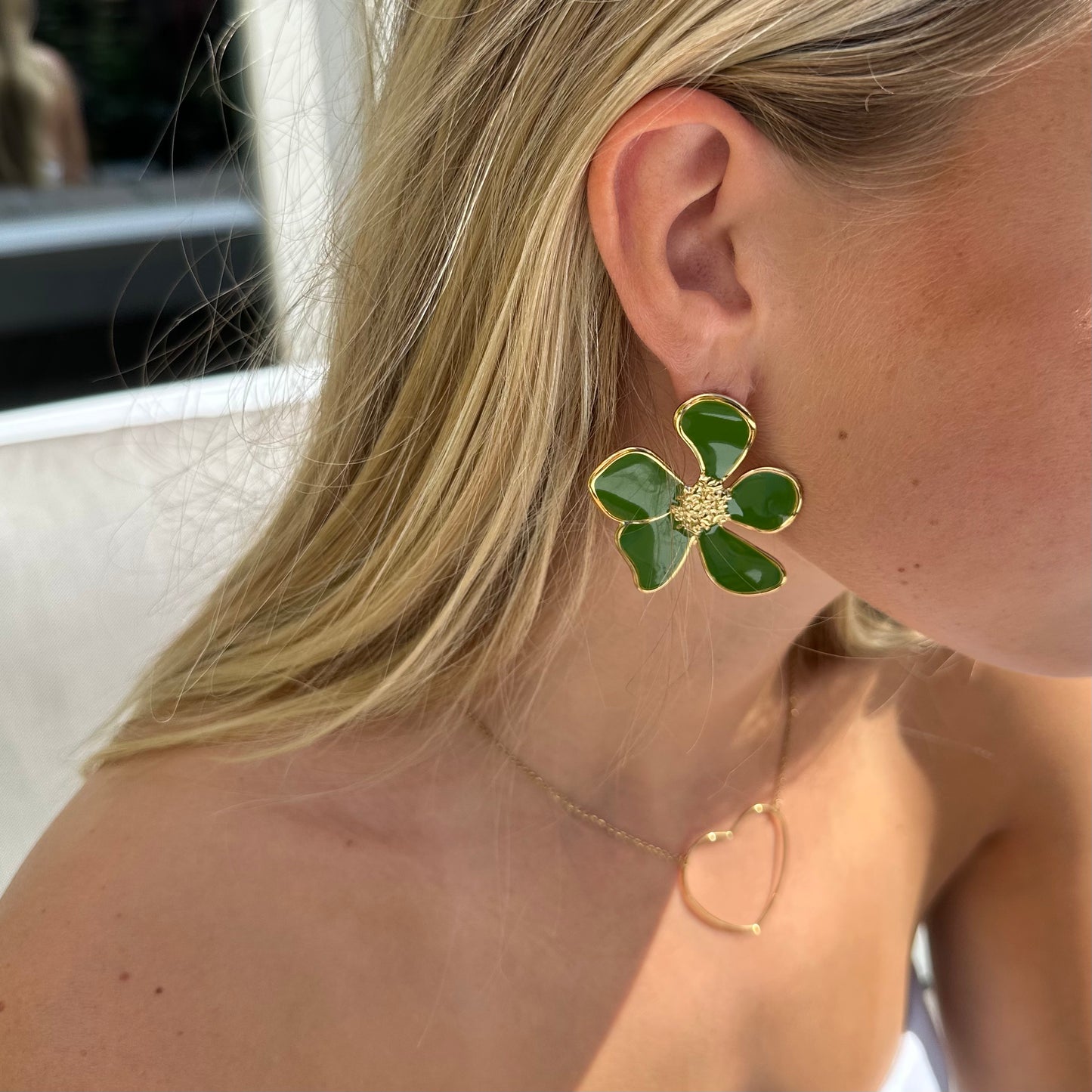 FLOWER GROEN OORBELLEN