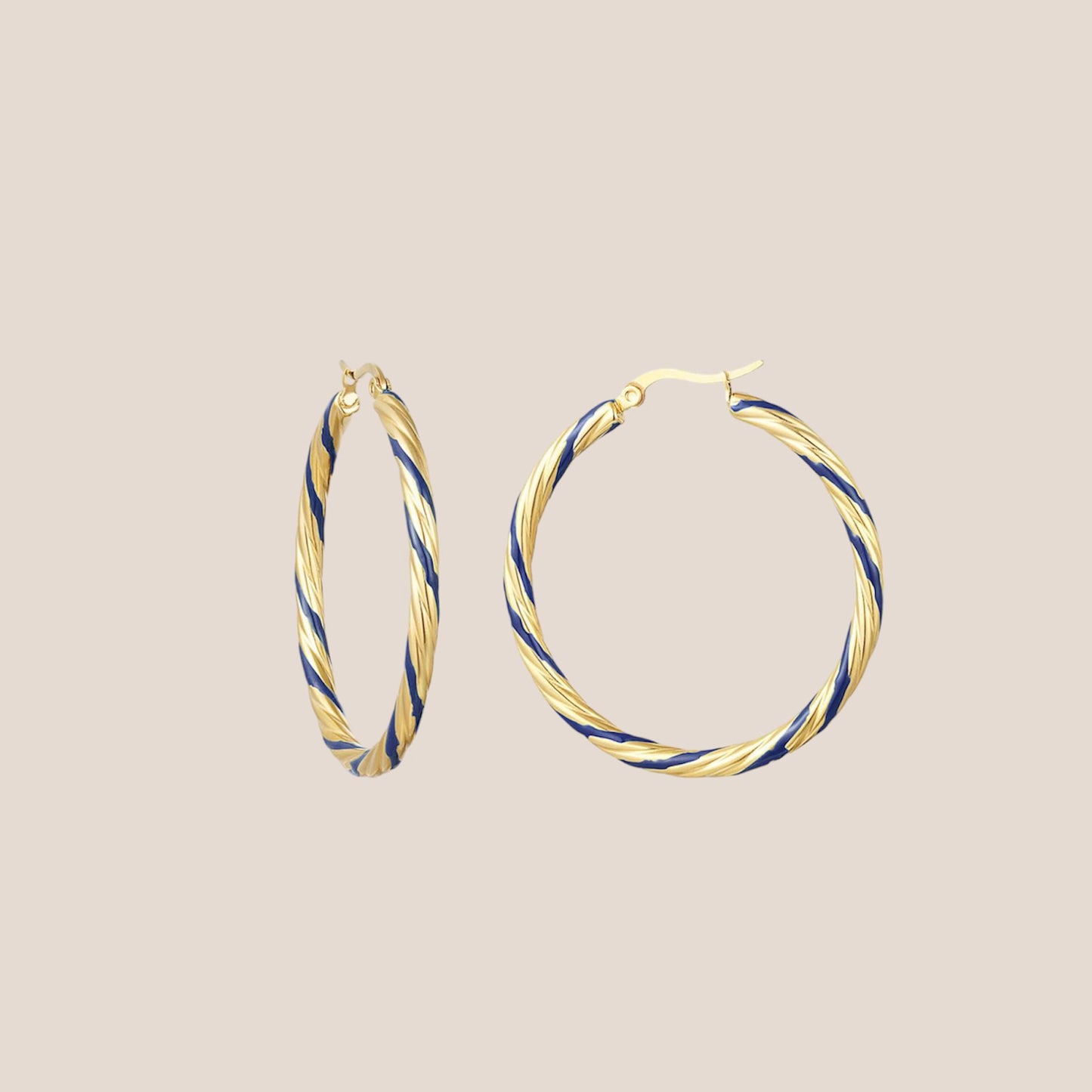 COLORED TWIST BLAUW OORBEL