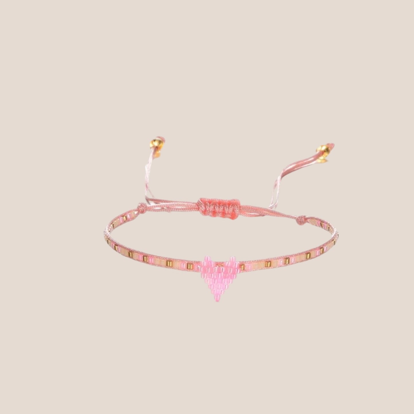 LITTLE HEART BEADS LICHT ROZE ARMBAND