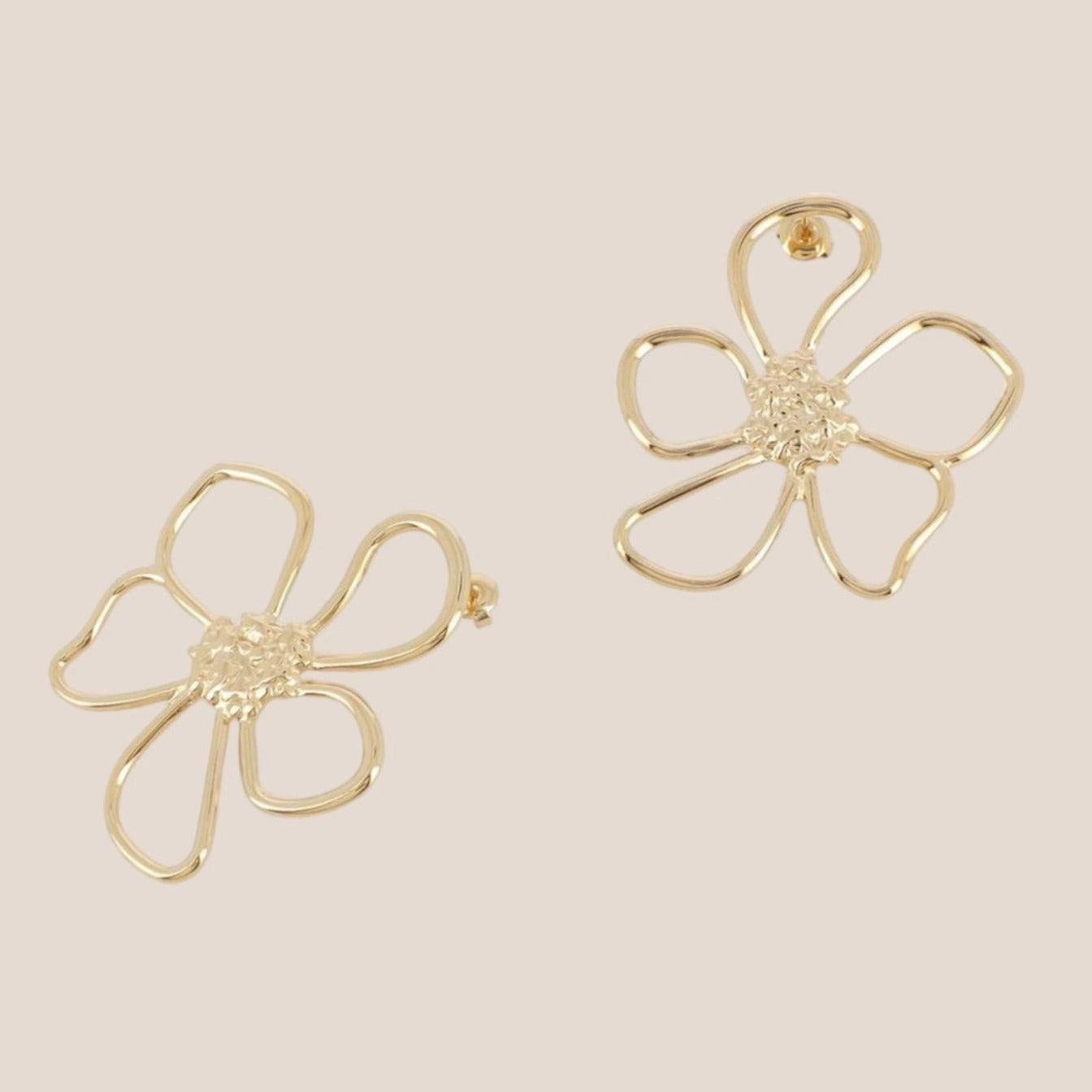 FLOWER GOUD OORBELLEN