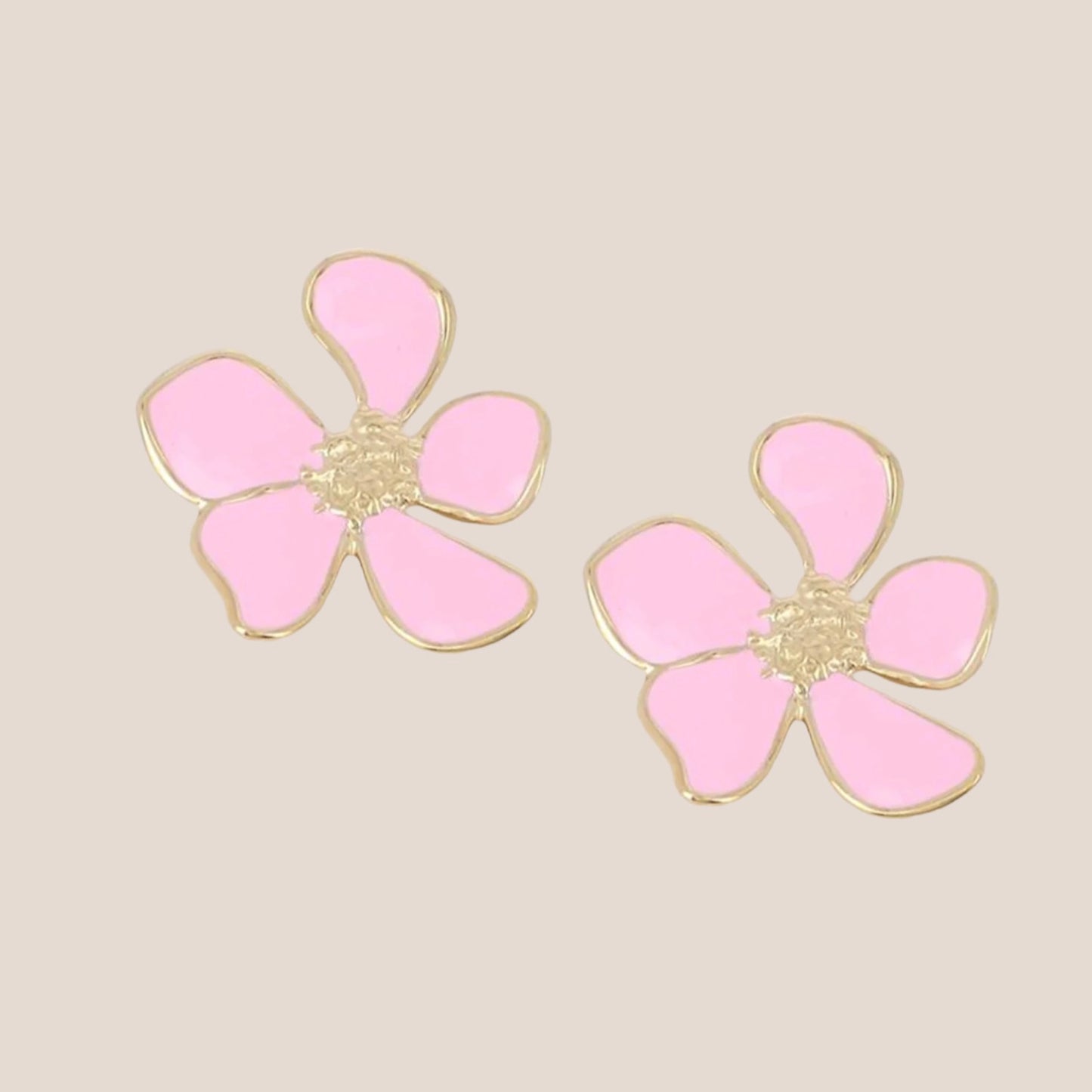 FLOWER ROZE OORBELLEN