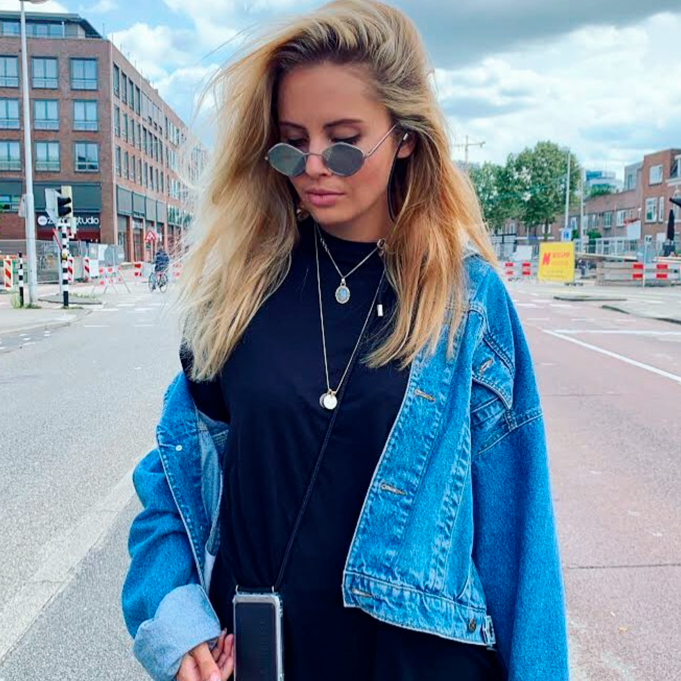POCKIESLING TELEFOONHOESJE ZWART + KOORD ZWART