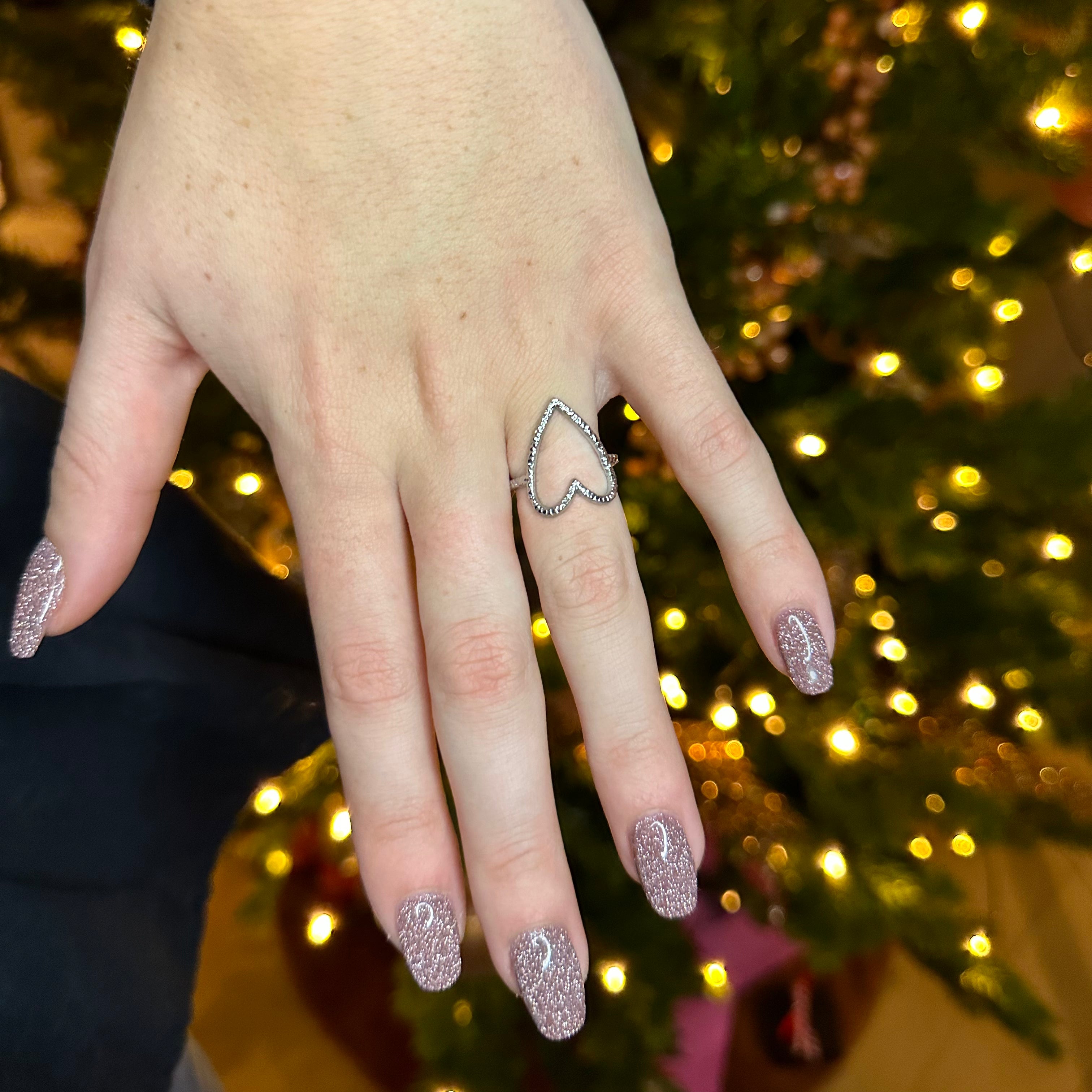 OPEN HEART ZILVER RING