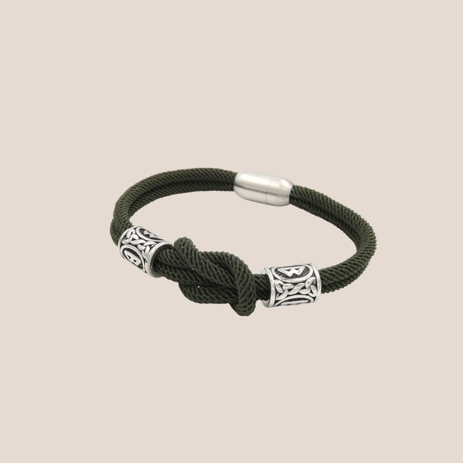 POWERFUL KNOT GROEN MANNENARMBAND