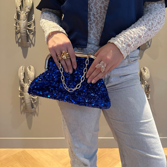 GLITTER PAILLETTEN BLAUW TAS