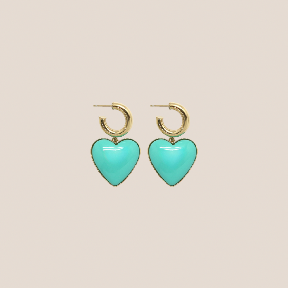 LOVEHEART TURQUOISE OORBELLEN