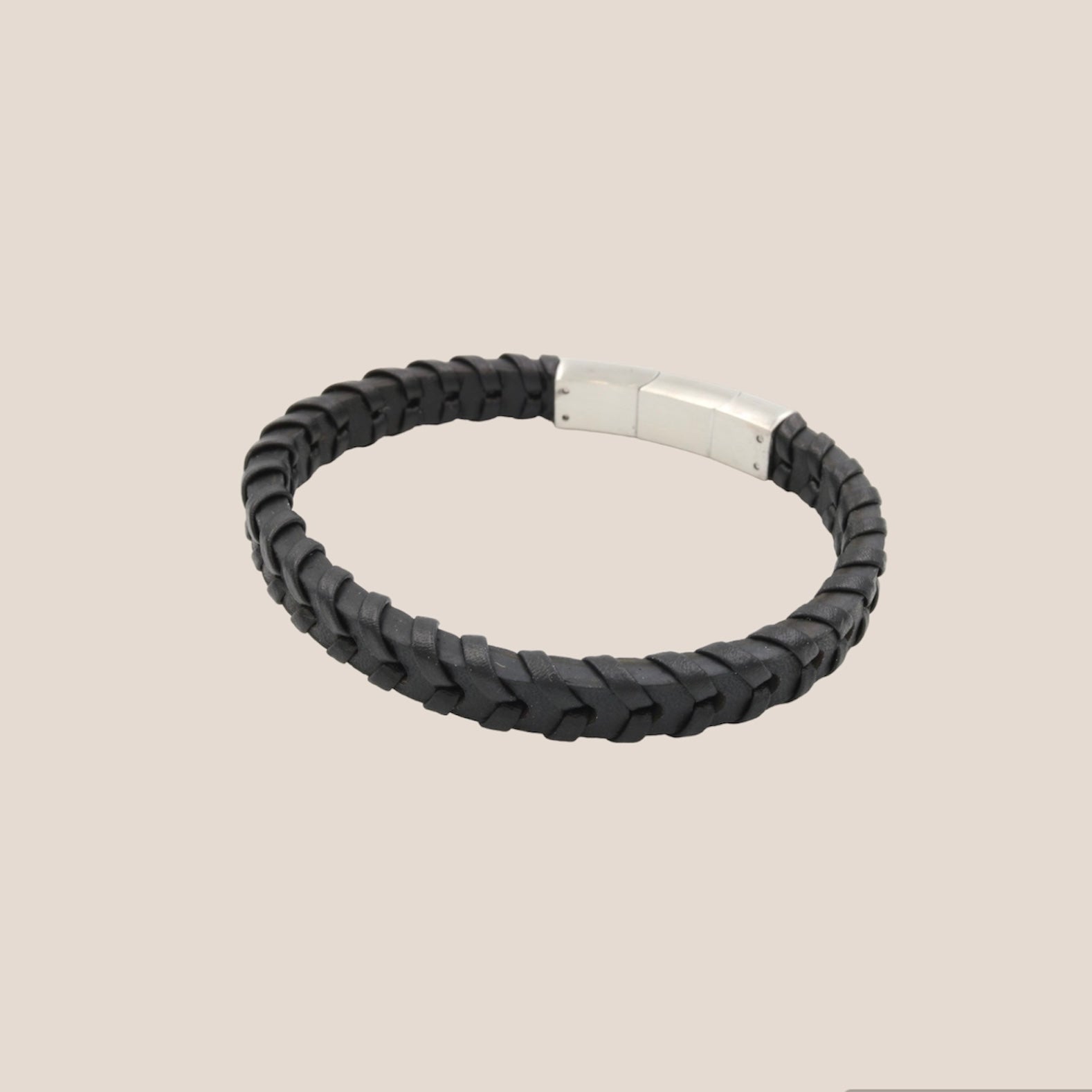 MAJESTIC BRAIDED LEATHER BLAUW MANNENARMBAND