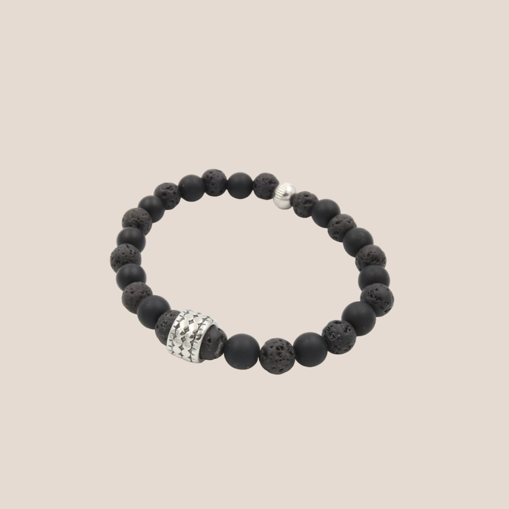 BLACK AGATE MANNENARMBAND