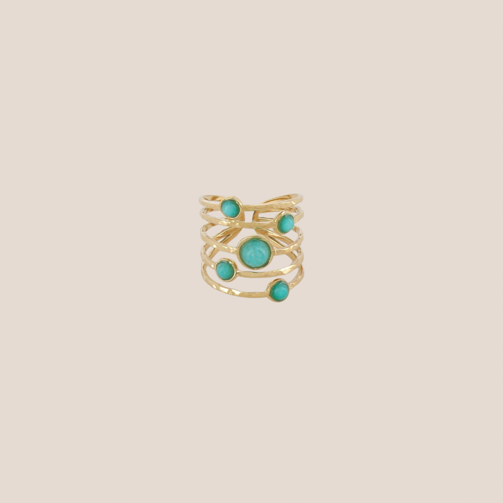 GILDED CASCADE TURQUOISE RING