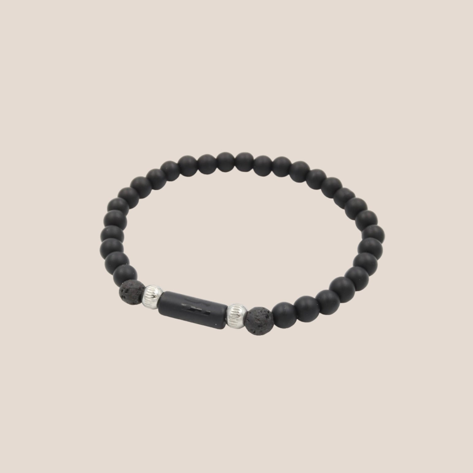 LITTLE BLACK AGATE MANNENARMBAND