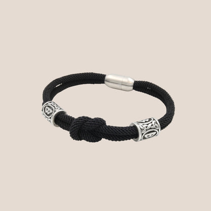 POWERFUL KNOT ZWART MANNENARMBAND