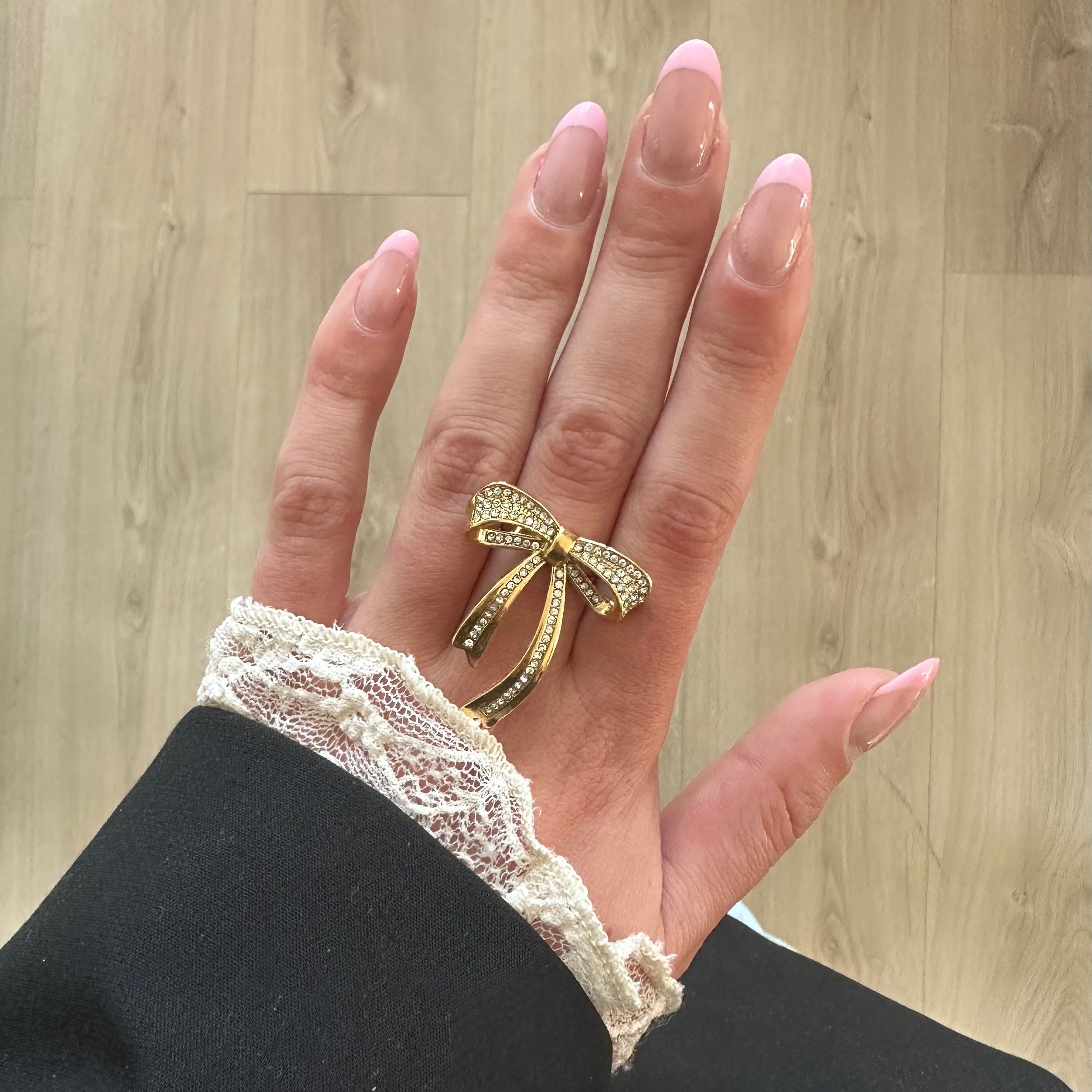 STRIKJE GOUD SPARKLING RING