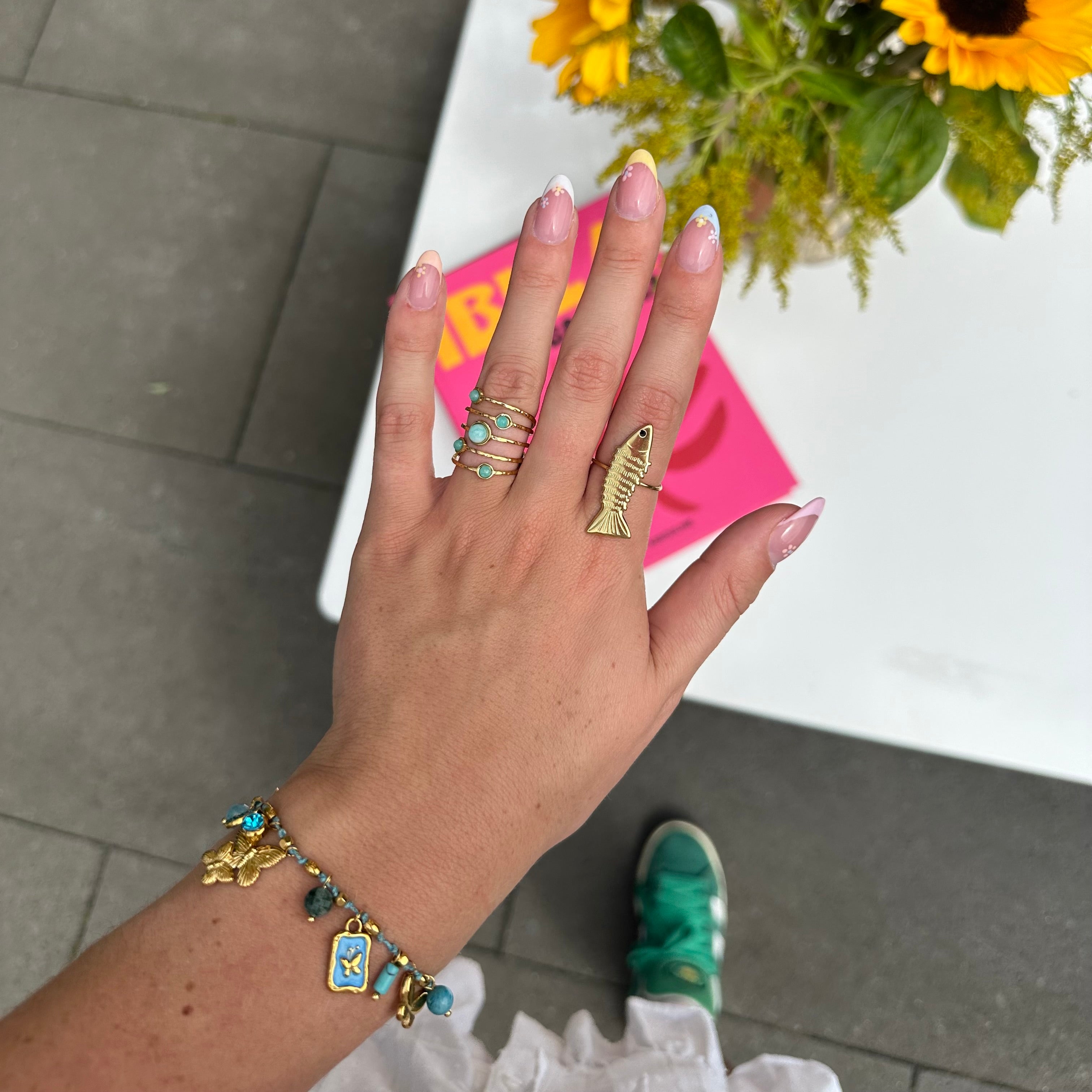 GILDED CASCADE TURQUOISE RING
