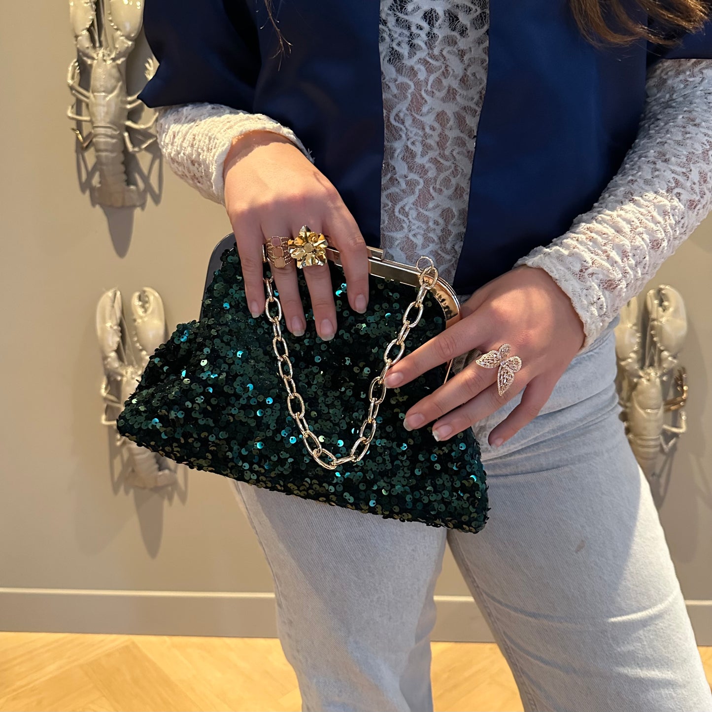 GLITTER PAILLETTEN GROEN TAS