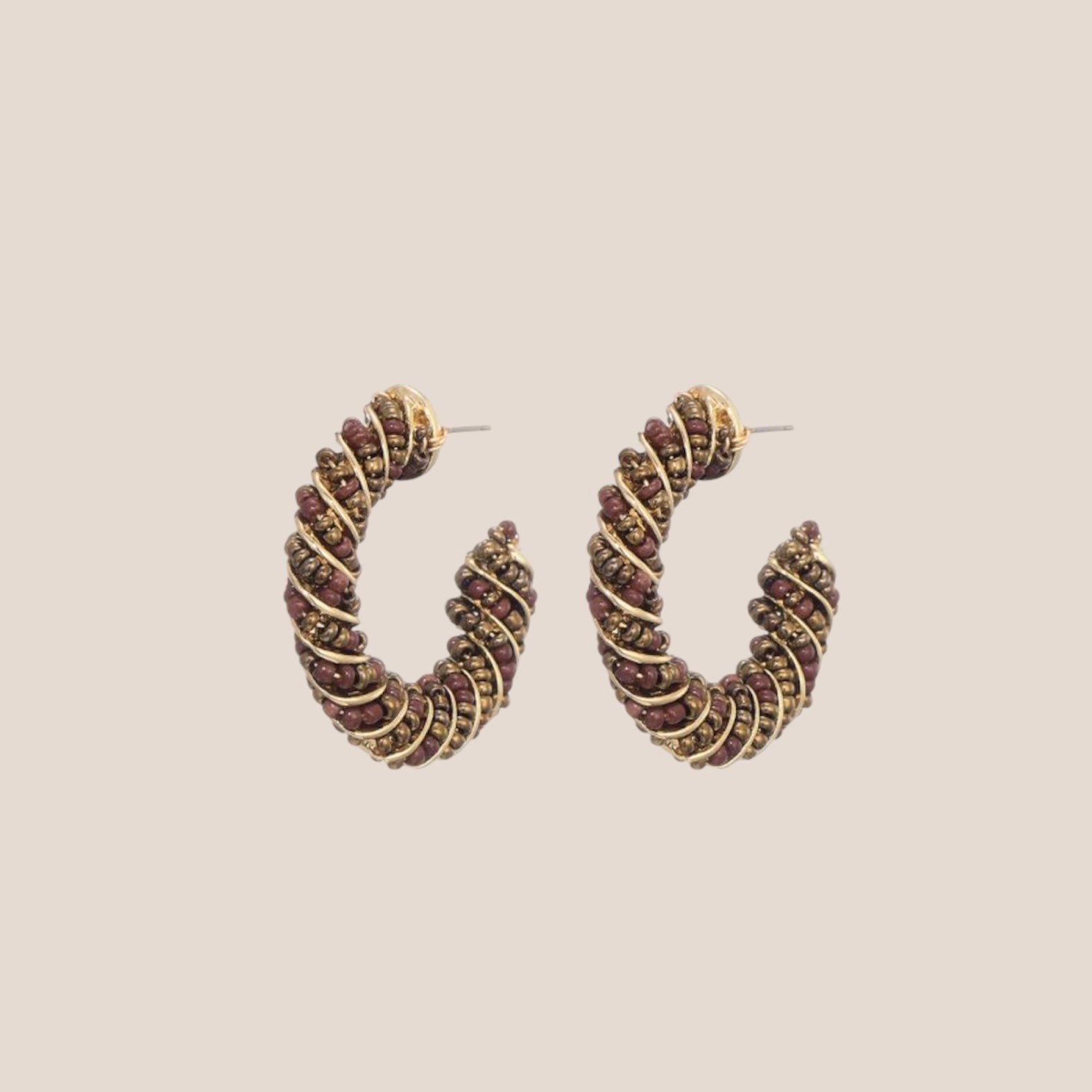 TWISTED HOOP BRUIN OORBELLEN