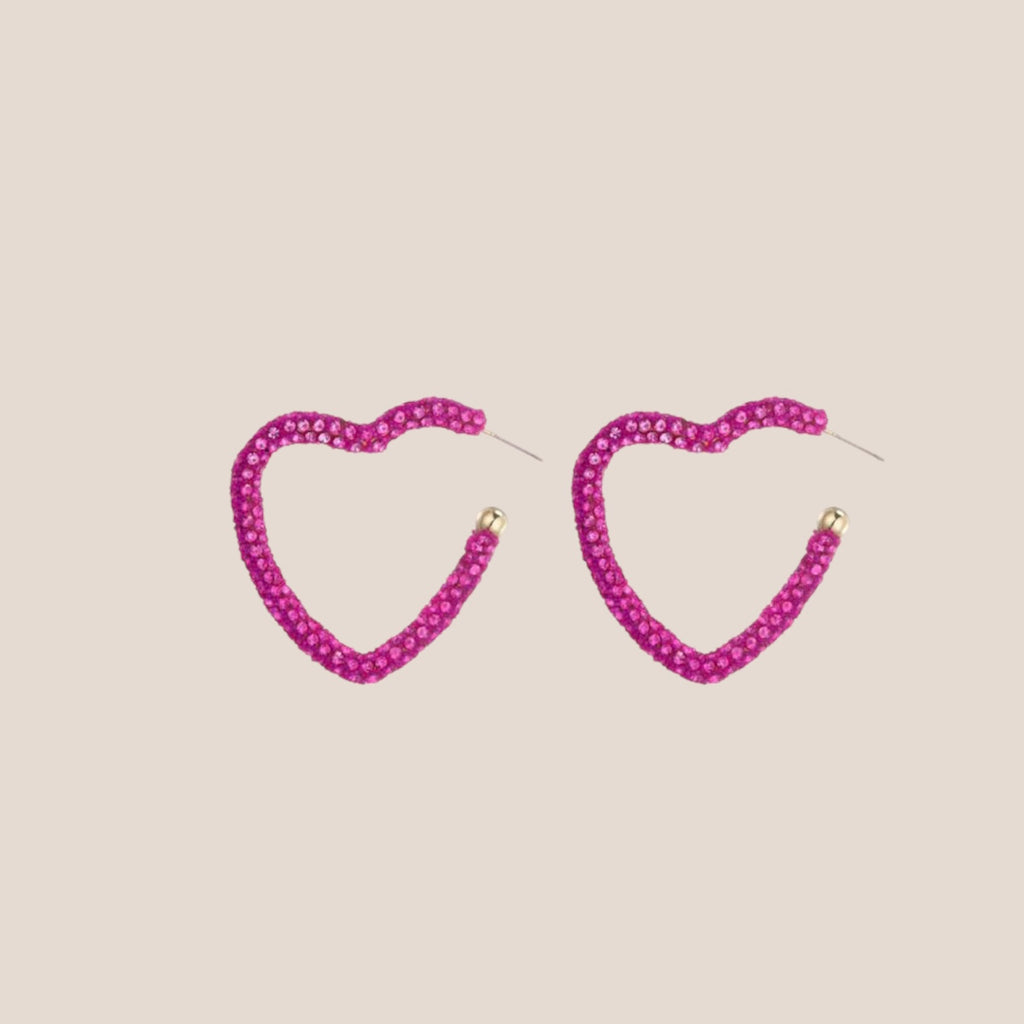 SPARKLING HEART ROZE OORBELLEN