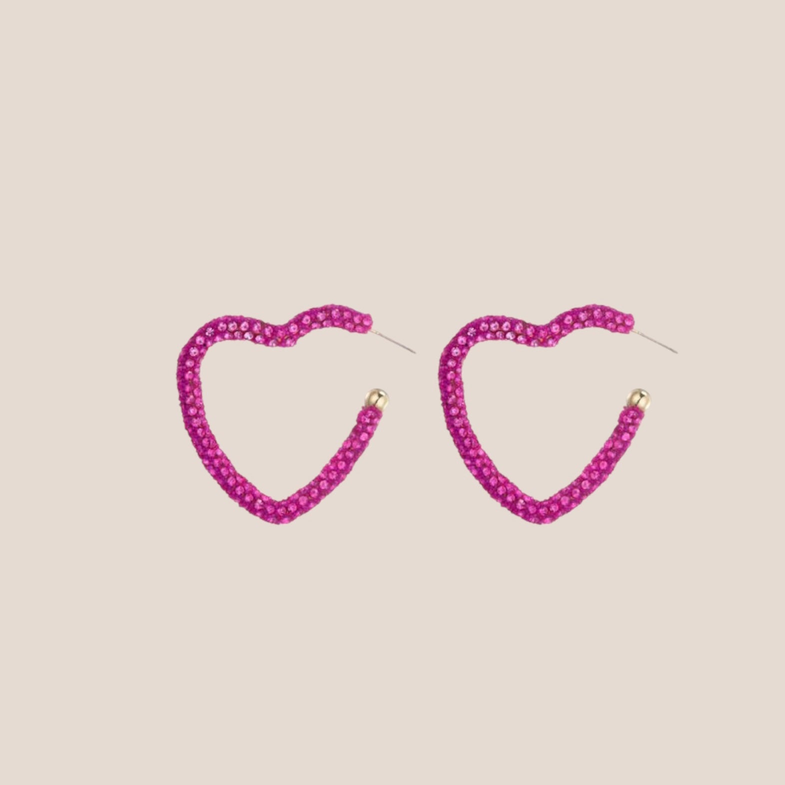 SPARKLING HEART ROZE OORBELLEN