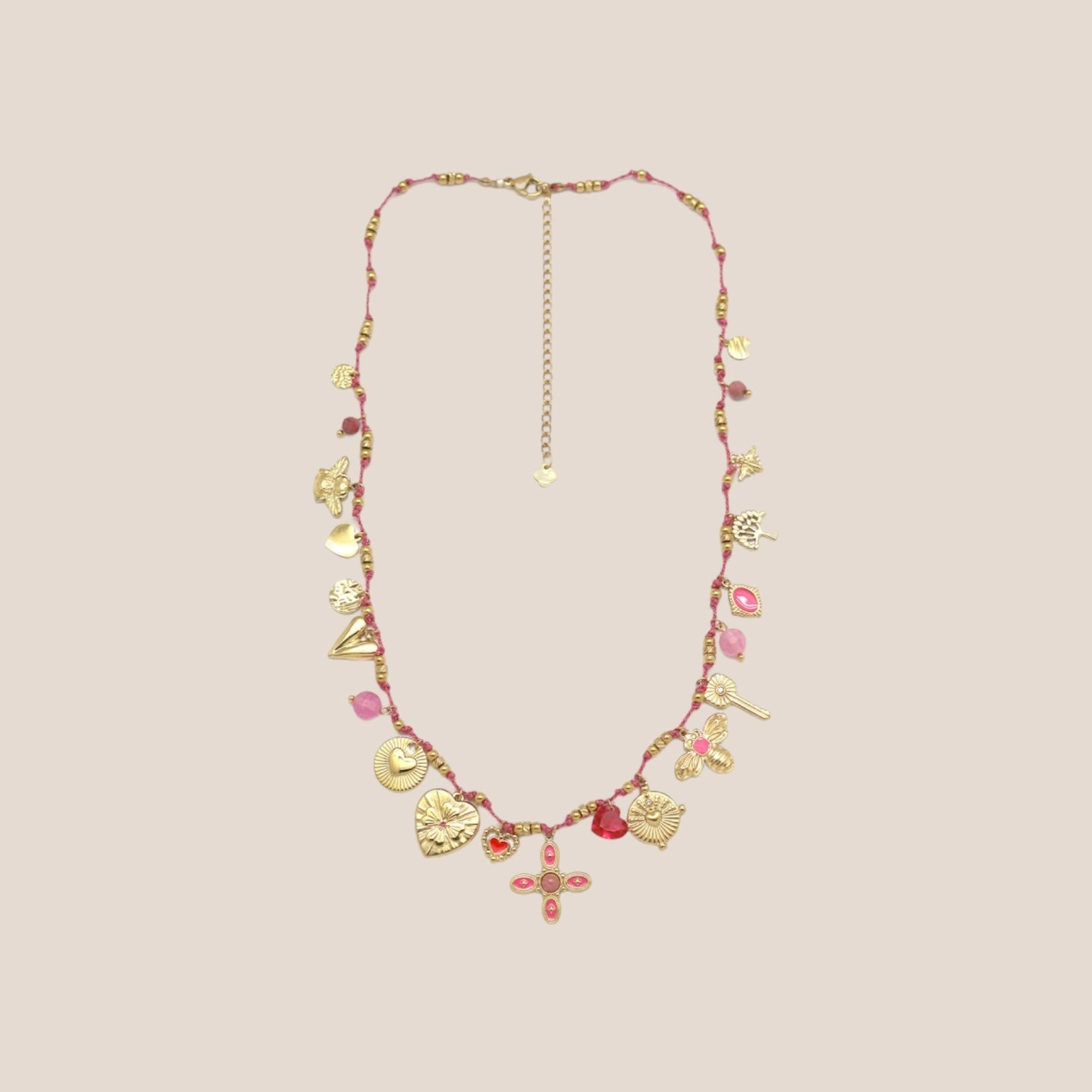 CROSS ROZE BEDELKETTING