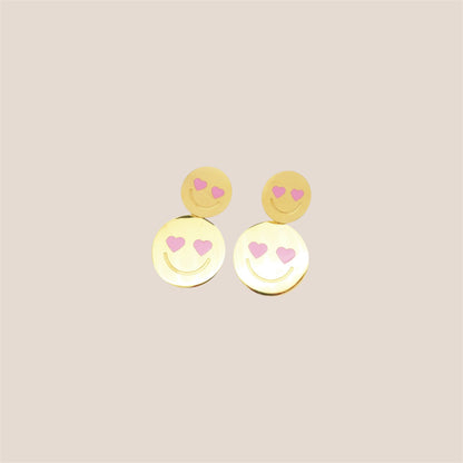 PINK SMILEY OORBELLEN