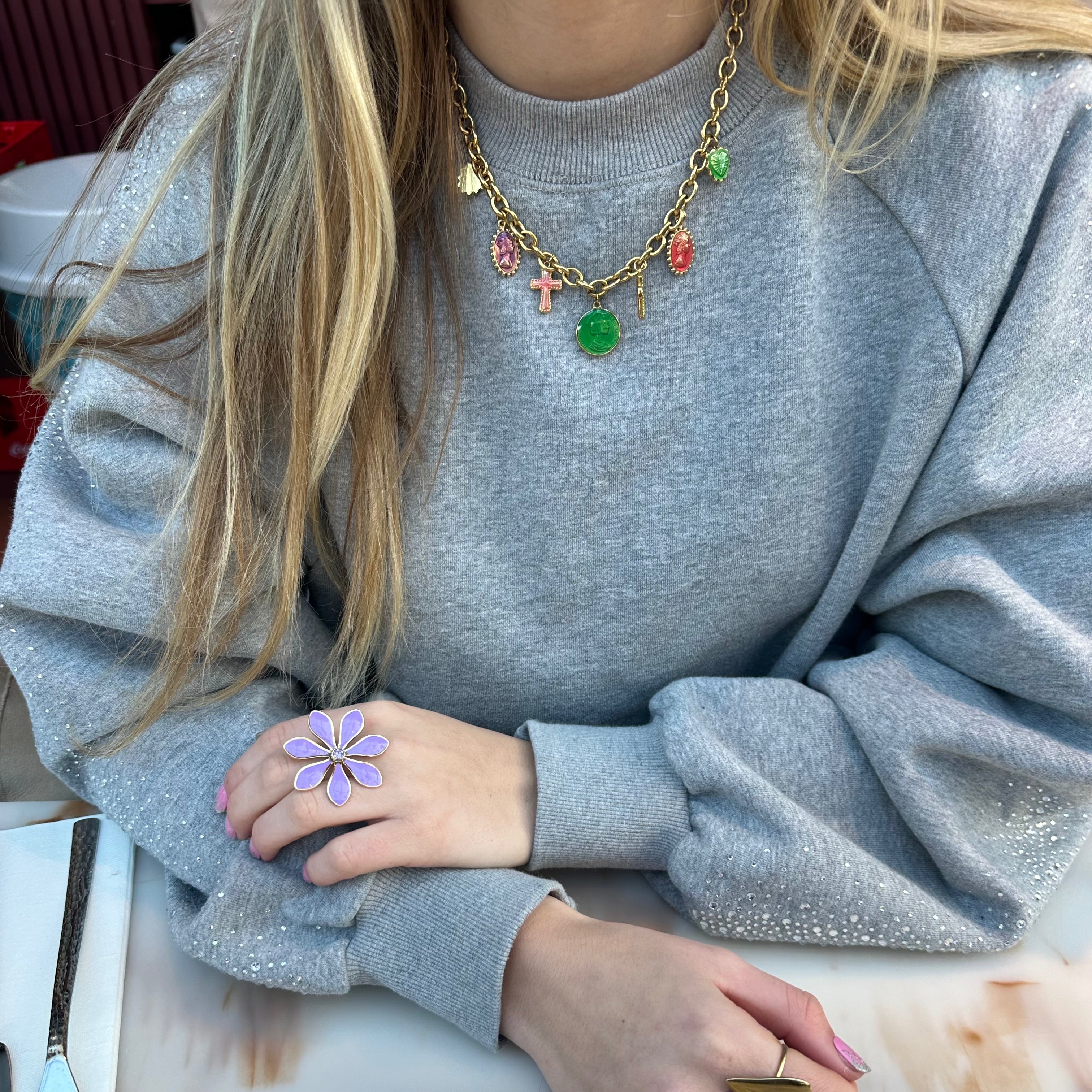 CHUNCKY BEDEL KETTING GOUD