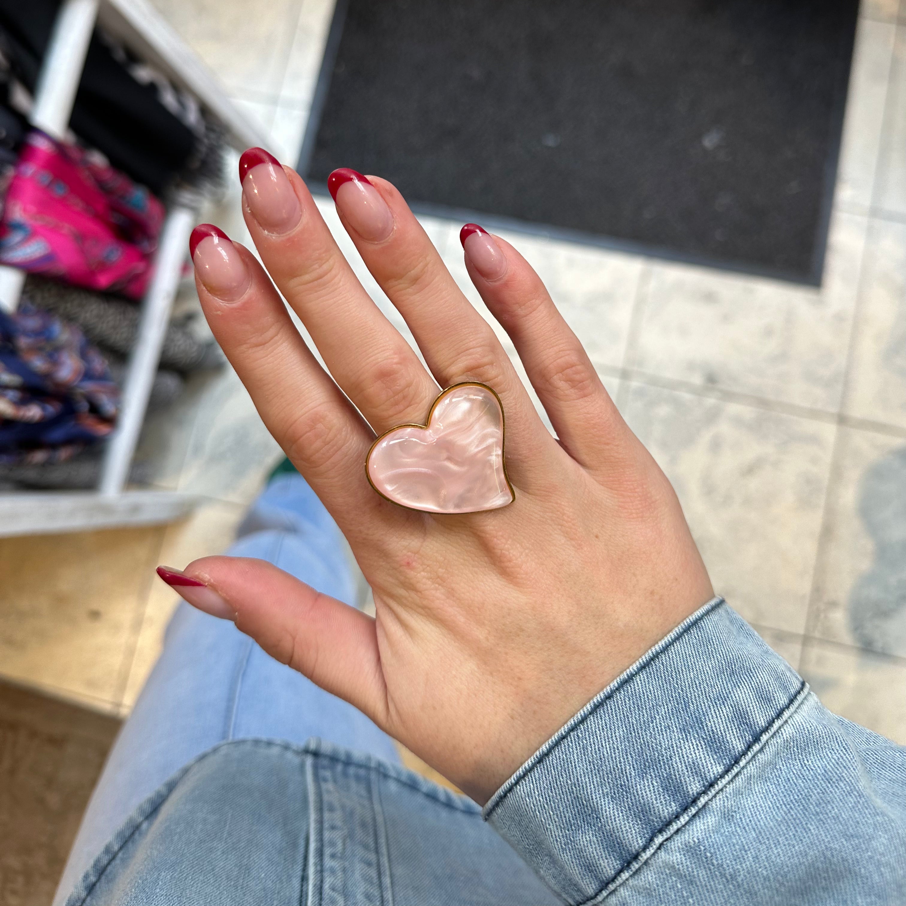 HEART STONE ROZE RING