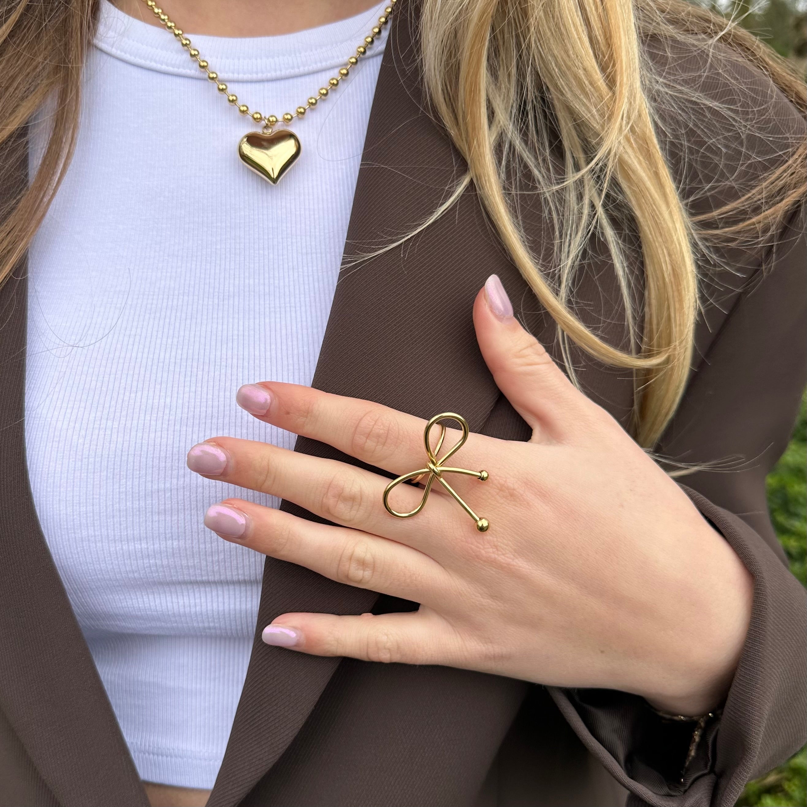 STRIKJE GOUD RING