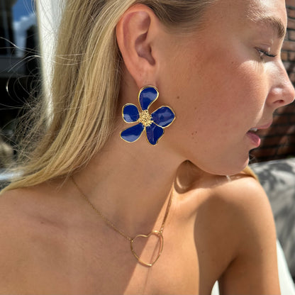 FLOWER BLAUW OORBELLEN