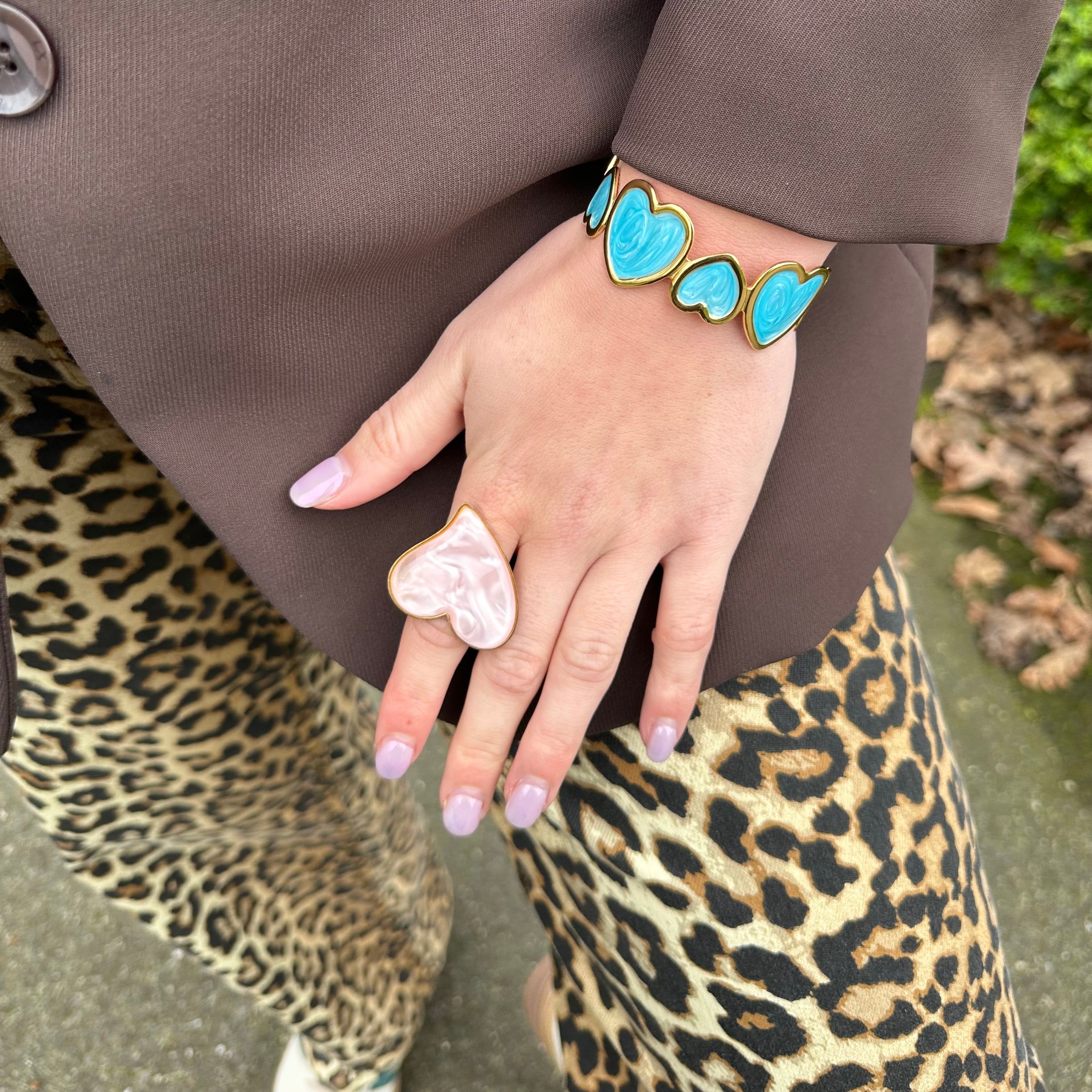 BIG HEARTS BLAUW ARMBAND