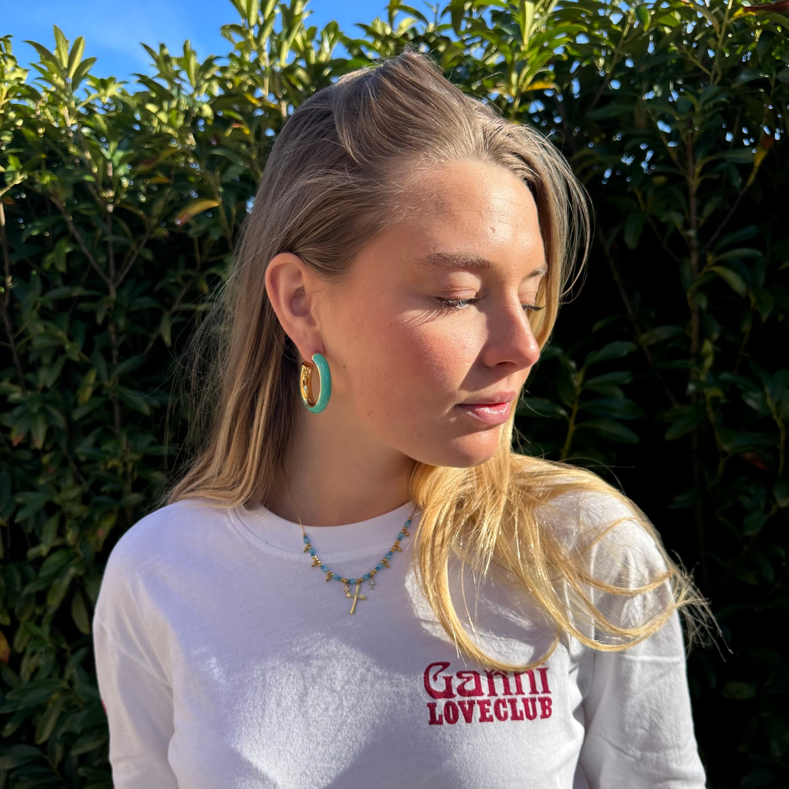 SOFT HOOPS TURQUOISE OORBEL