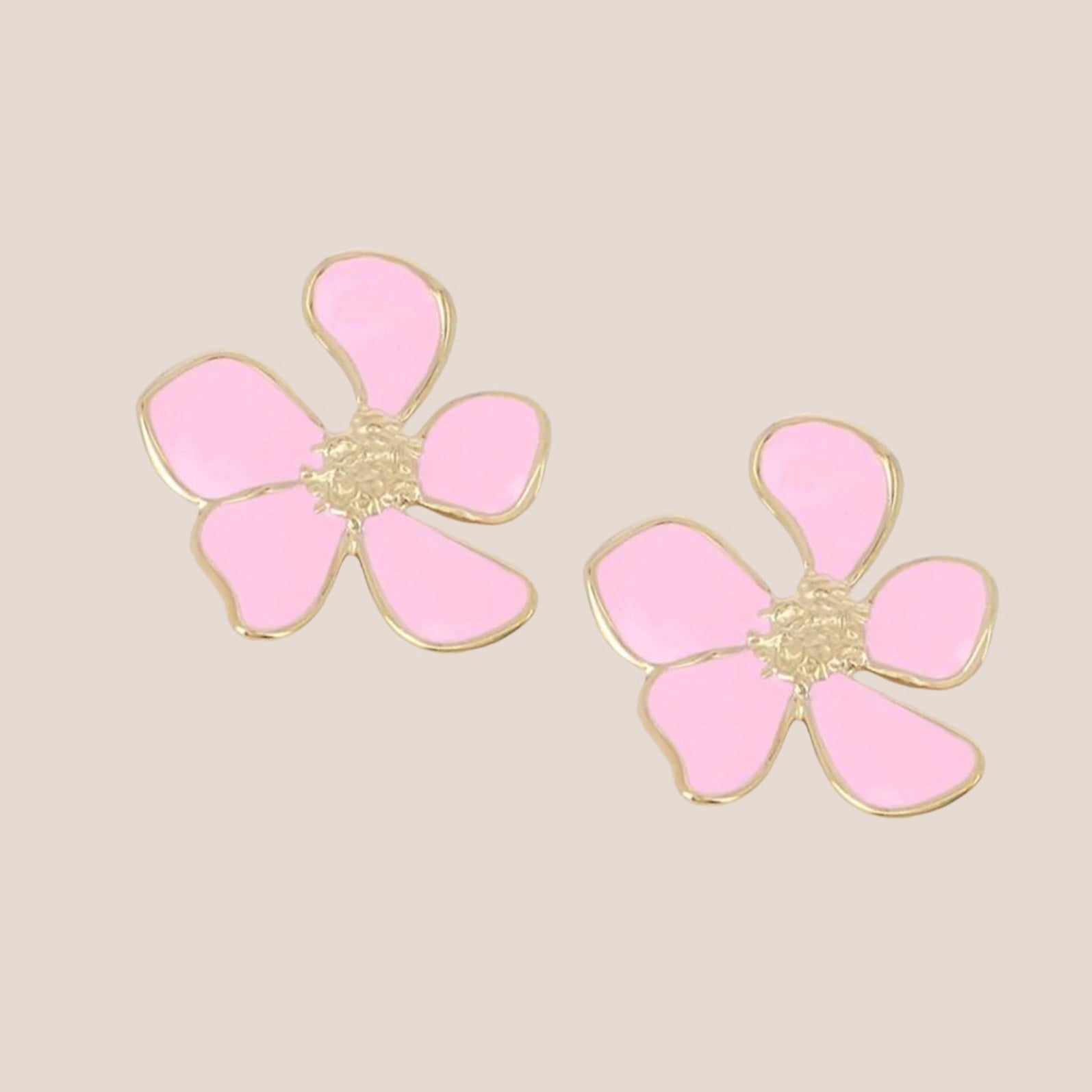 FLOWER ROZE OORBELLEN