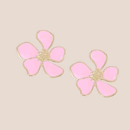 FLOWER ROZE OORBELLEN