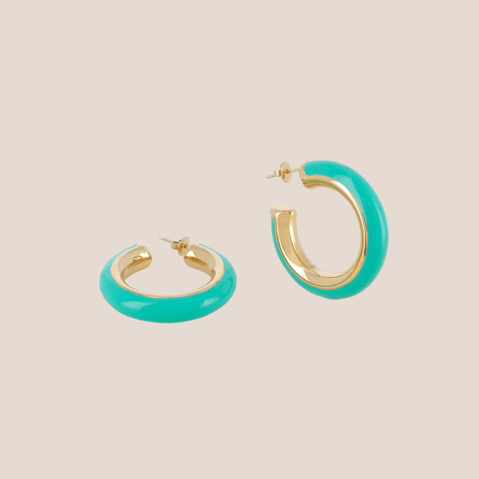 SOFT HOOPS TURQUOISE OORBEL