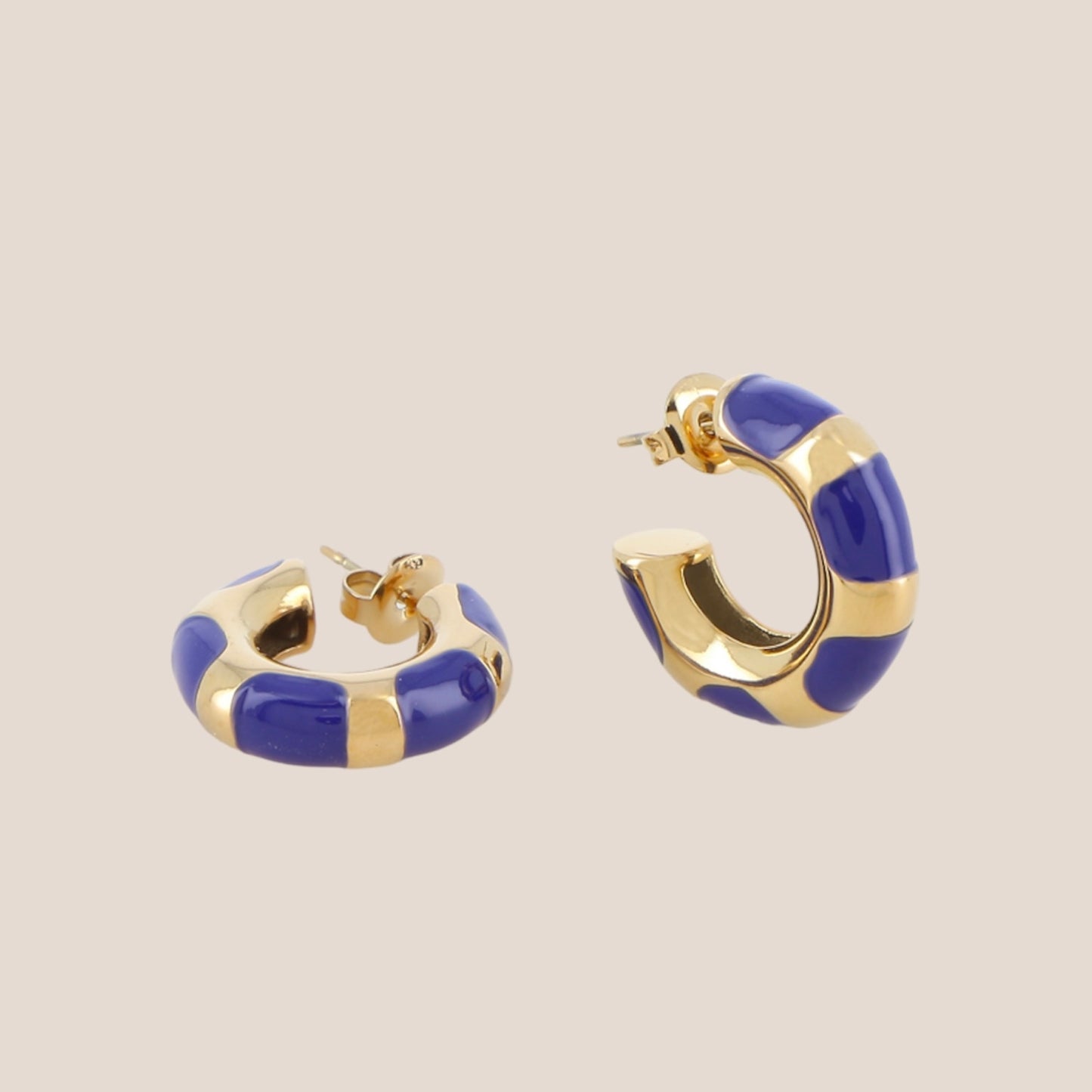 STRIPED HOOPS BLAUW OORBEL