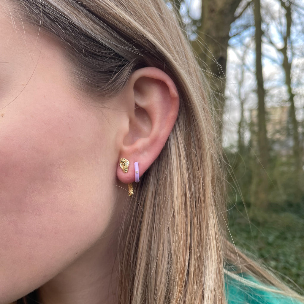 ENAMEL MONOCHROME PAARS OORBEL