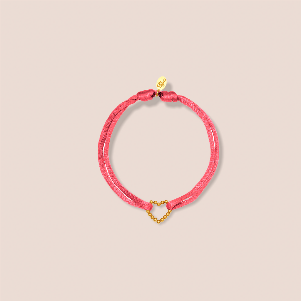 HEART SATIN ROZE ARMBAND