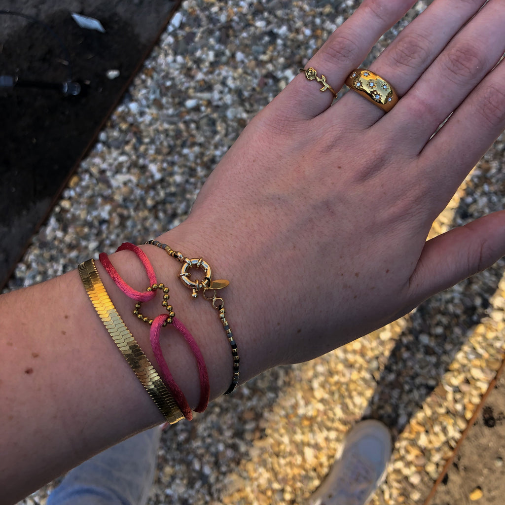 HEART SATIN ROZE ARMBAND