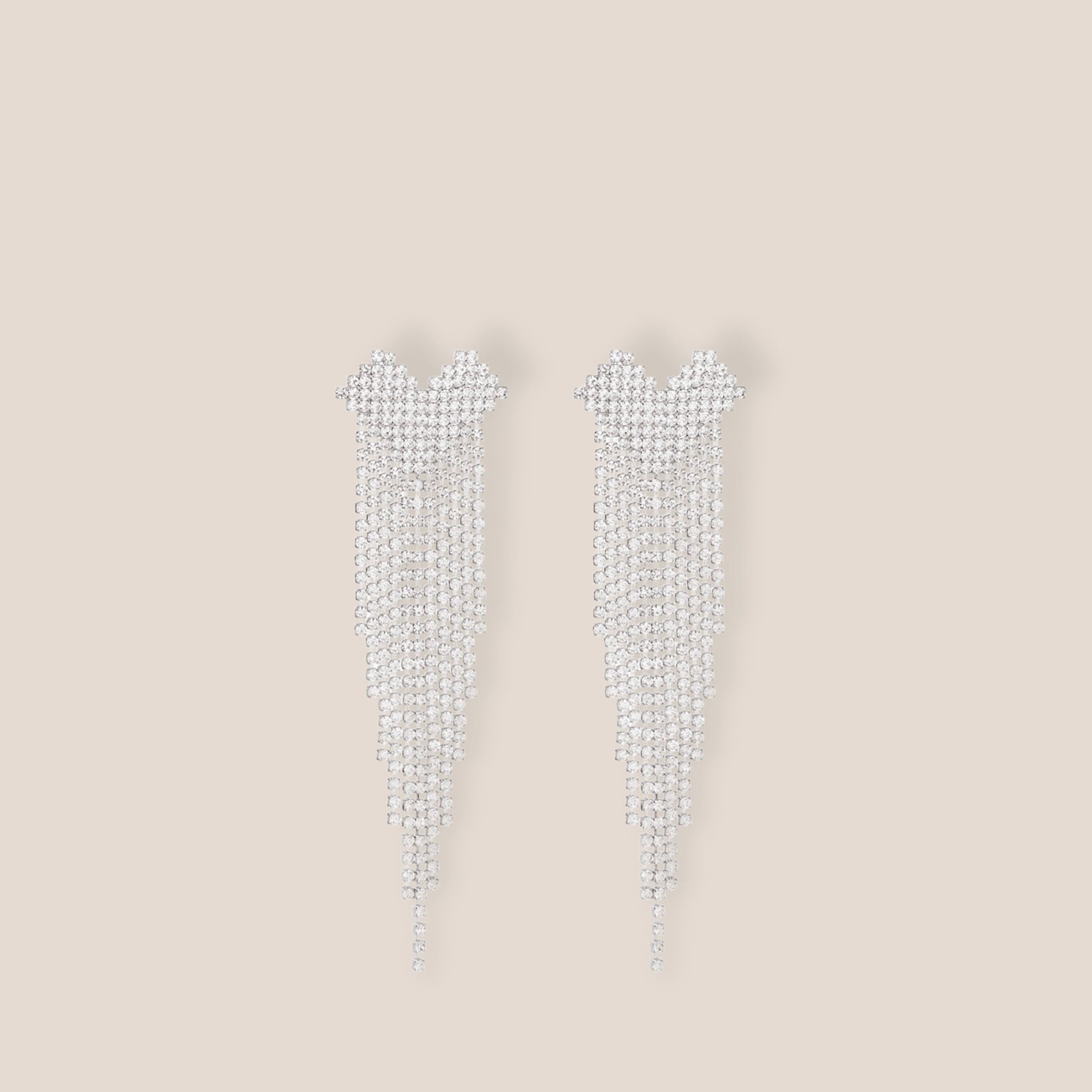 SPARKLE STRASS HEART ZILVER OORBEL