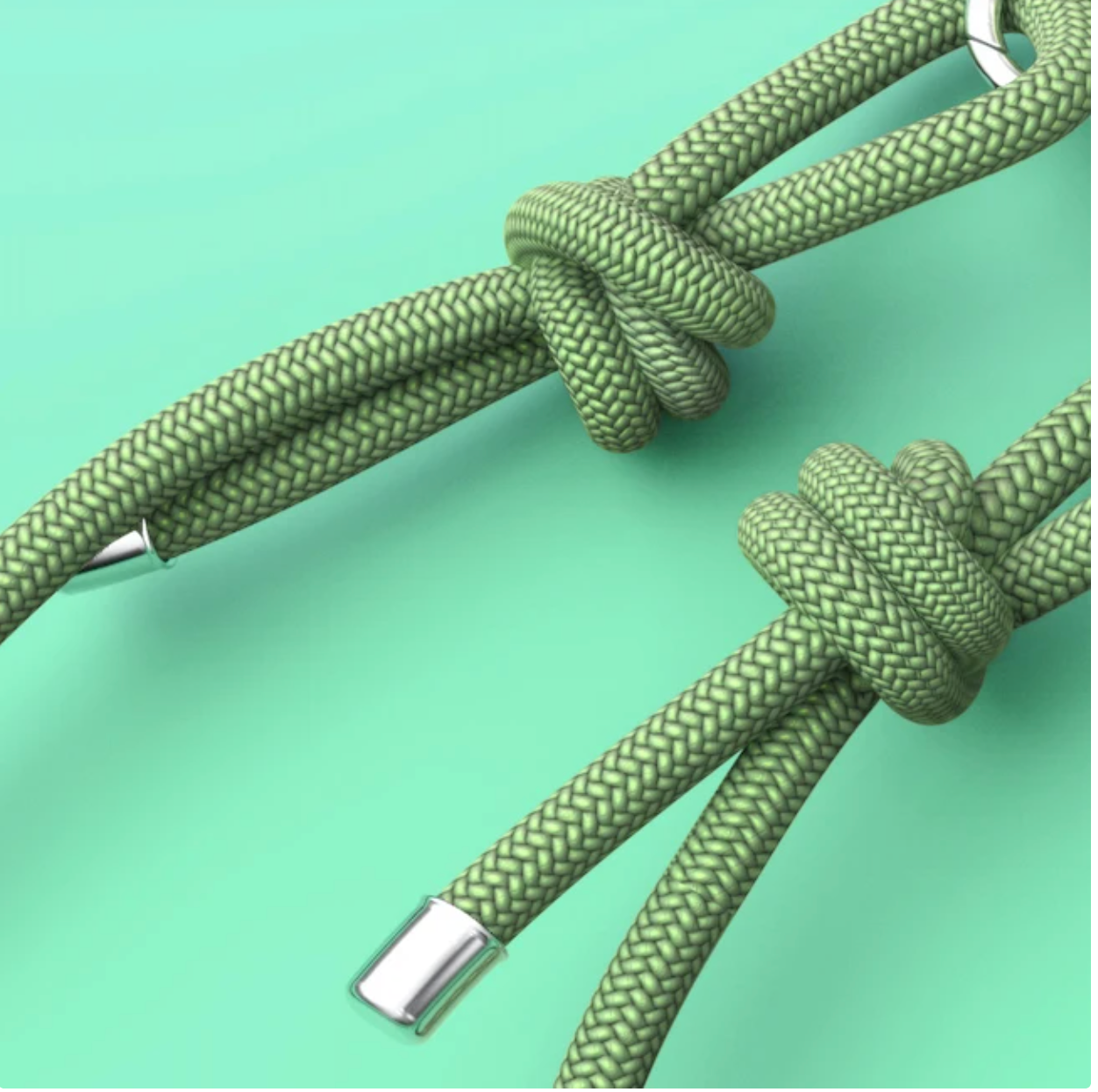 POCKIESLING TELEFOONHOESJE HOLOGRAPHIC + KOORD GROEN